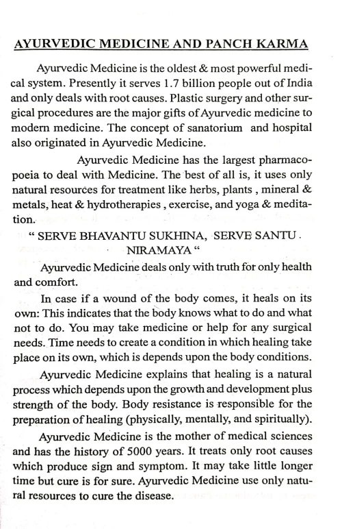 Panchakarma ( Pure Medical Term)